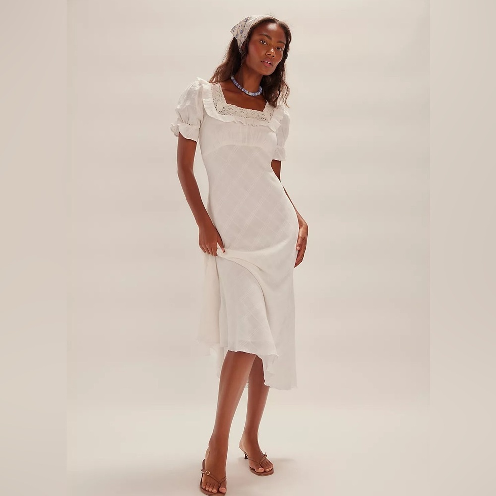 Free People Now And Forever Midi Dress Ivory NWOT - Picture 6 of 16